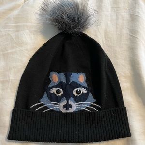 Kate Spade ♠️ Knit Raccoon Beanie